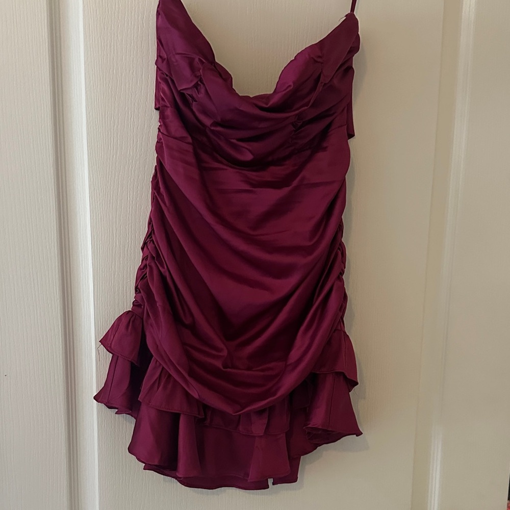 Elegant Violet Draped Dress
